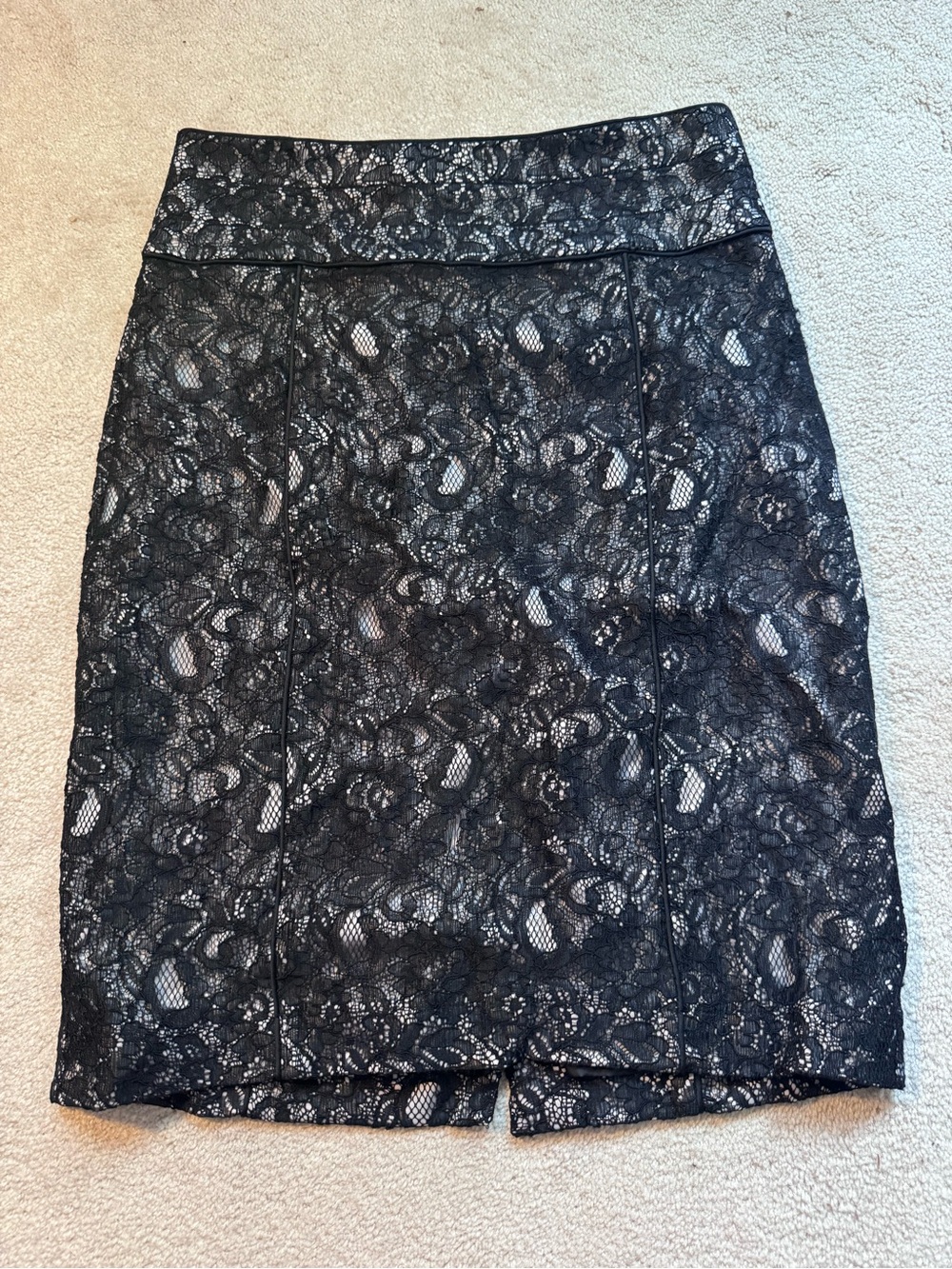 H&M Black Floral Lace Pencil Skirt